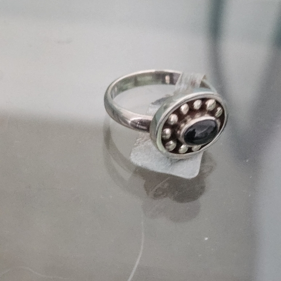 Ring set! NWT Onyx dainty ring set, size 6 onyx scalloped, Onyx simple 6.5 - Picture 9 of 16